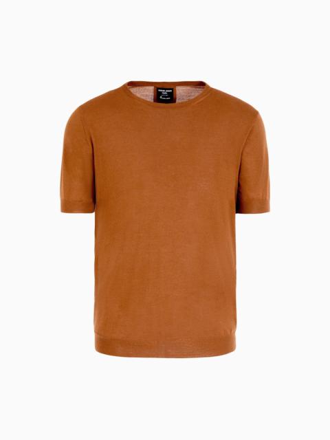 GIORGIO ARMANI GIORGIO ARMANI VICUÑA CREW-NECK JUMPER IN VICUÑA