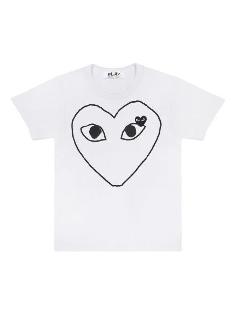 Comme des Garçons PLAY (WMNS) COMME des GARCONS PLAY Outlined Heart Tee 'White Black' AZ-T101-051-1