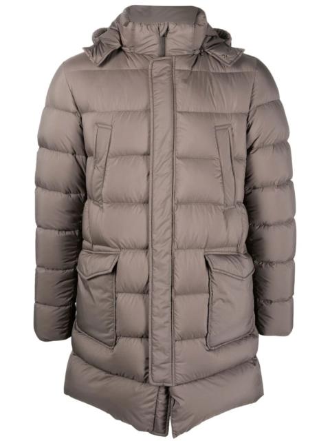 padded hooded down jacket