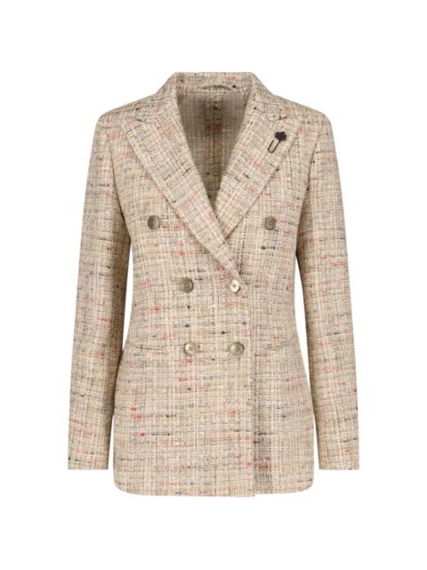 LARDINI double-breasted tweed blazer
