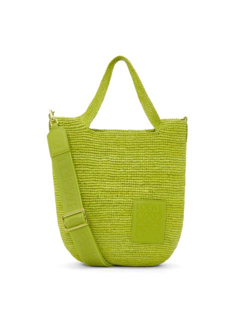 Mini Slit bag in raffia and calfskin