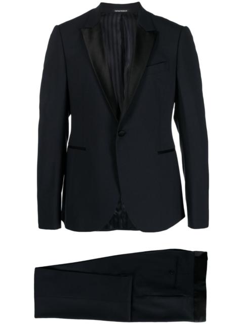 EMPORIO ARMANI satin-trim single-breasted blazer