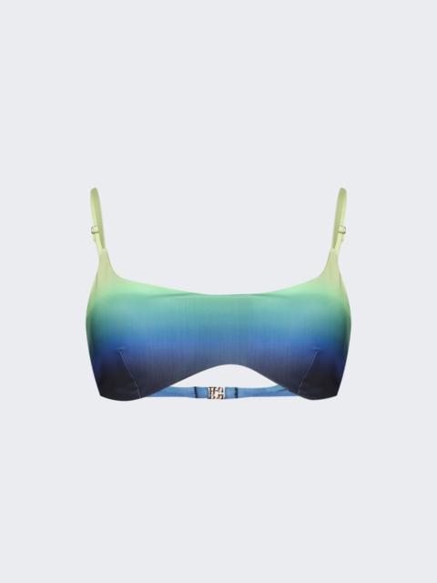 CASABLANCA Gradient Printed Bikini Top Blue And Green