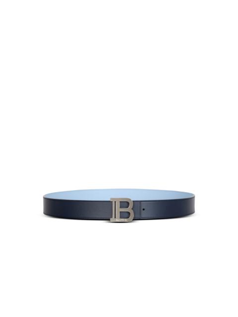 Balmain Two-tone reversible calfskin B-Belt