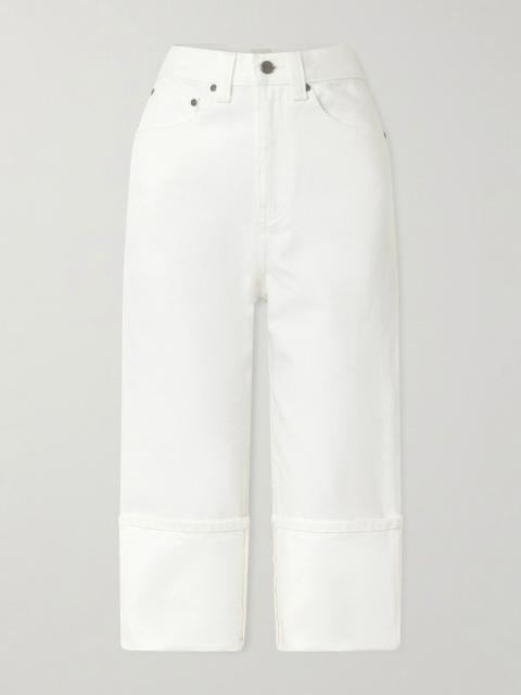 KHAITE Boyle cropped low-rise straight-leg jeans White