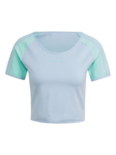 adidas (WMNS) adidas originals Island Club Short T-Shirt 'Blue Dawn Easy Green' IT8154