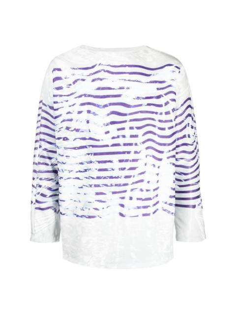 graphic-print long-sleeved top