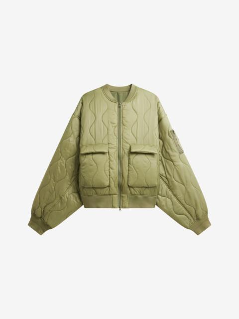 The Frankie Shop Halsey Quilted Bomber Jacket - Moss Green