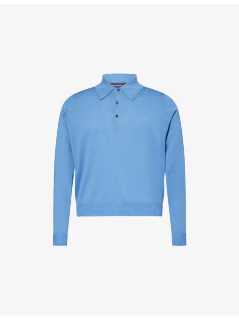 JOHN SMEDLEY John Smedley X Bill Nighy Long-Sleeve Merino Wool Polo Shirt