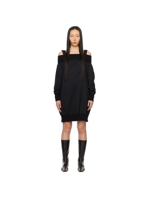 Yohji Yamamoto Black Off-The-Shoulder Minidress
