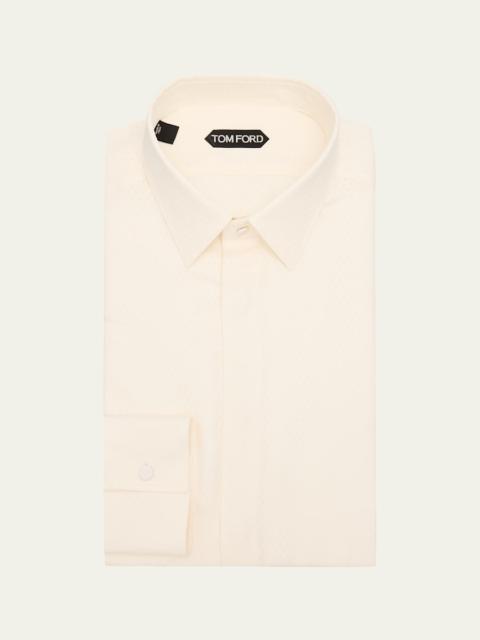 TOM FORD Men's Tonal Polka Dot Lyocell Dress Shirt