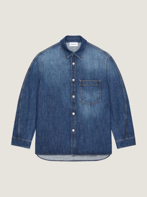 Givenchy COUTURE SEAM OVERSHIRT IN DARK BLUE DENIM