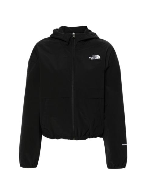 logo-embroidered hooded jacket