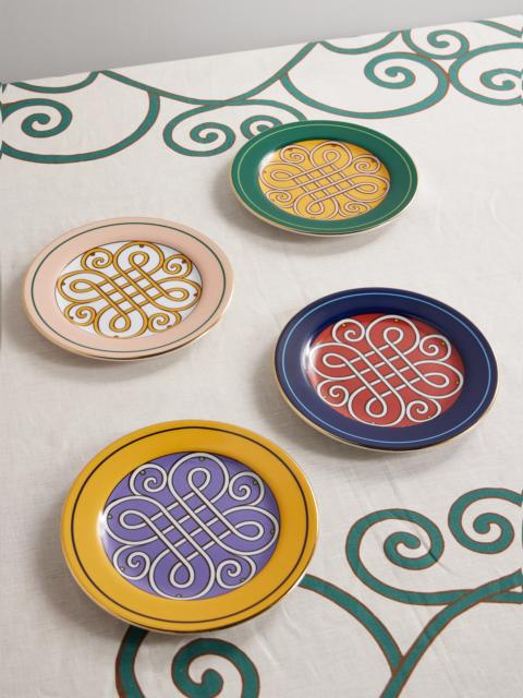 La DoubleJ Set Of Four Printed Porcelain Dessert Plates