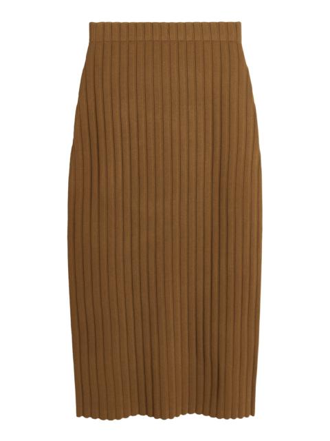 Fiemme Ribbed-Knit Column Maxi Skirt brown