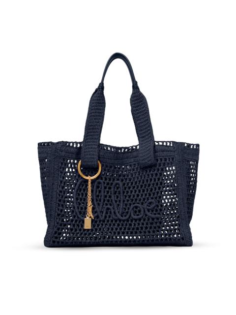 Chloé Women's Summer Banana Raffia Tote Bag - Parisian Night