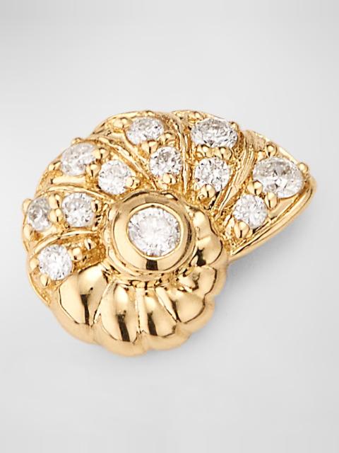 SYDNEY EVAN 14k Yellow Gold Nautilus Shell Stud Earrings With Diamonds