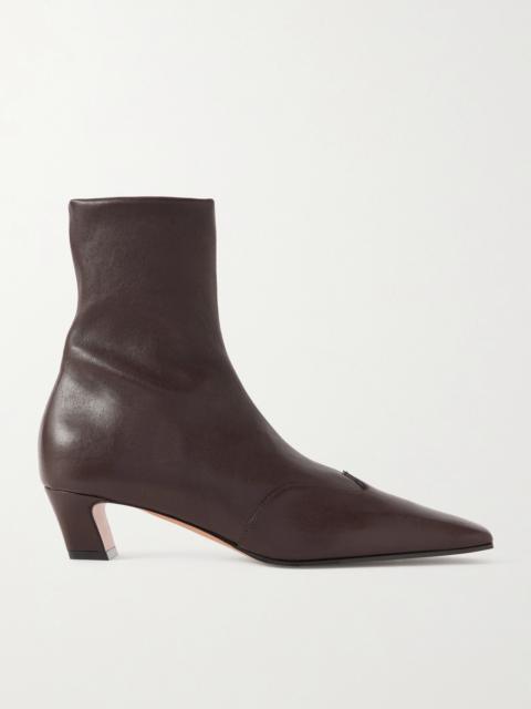 KHAITE Nevada Leather Ankle Boots