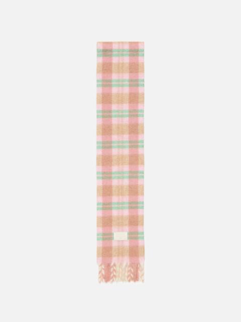 Acne Studios Fringed alpaca-wool scarf - Pastel pink/mint green