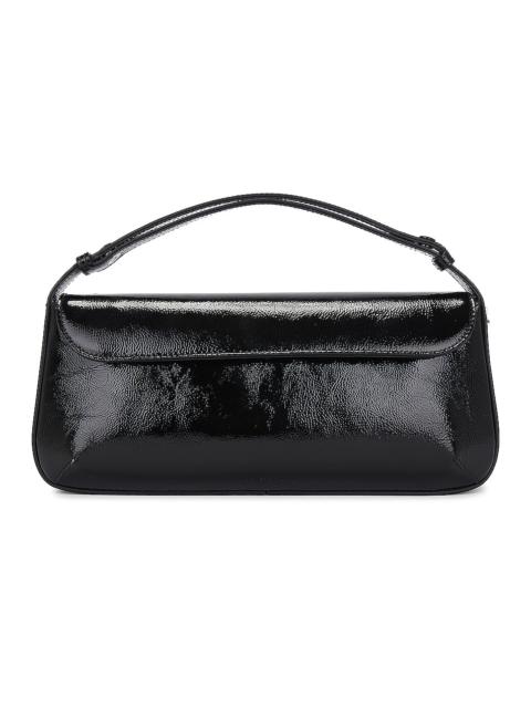 Sleek Naplack Leather Baguette Bag