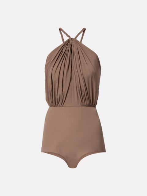 ELIE SAAB Gathered silk georgette bodysuit
