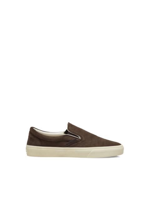 TOM FORD STAMPED CROC NUBUCK JUDE SLIP ON SNEAKER