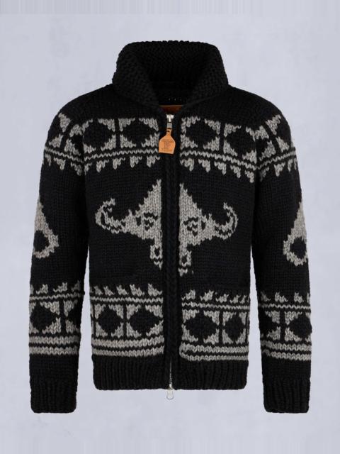 MOOSE KNUCKLES SANDSTONE WOOL KNIT SWEATER