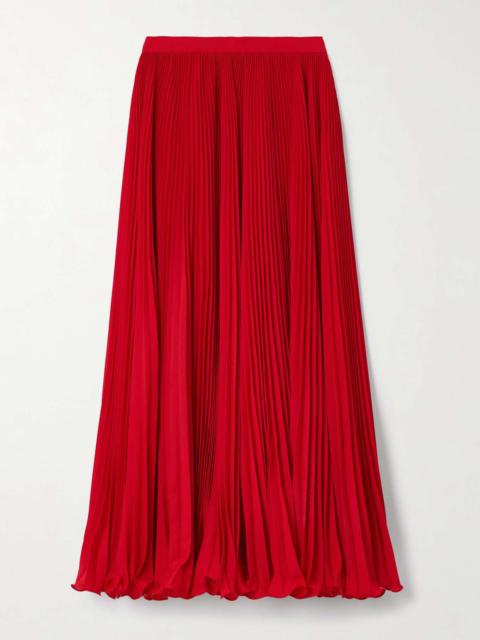 Pleated crepe maxi skirt