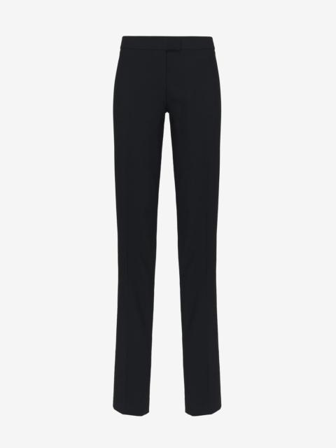 Alexander McQueen Women's Low-waisted Straight Leg Trousers in Black