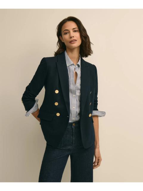 Brooks Brothers Cotton Knit Double-Breasted Blazer