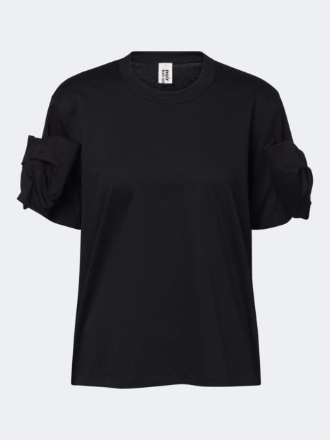 Noir Kei Ninomiya Bow-detail cotton jersey T-shirt