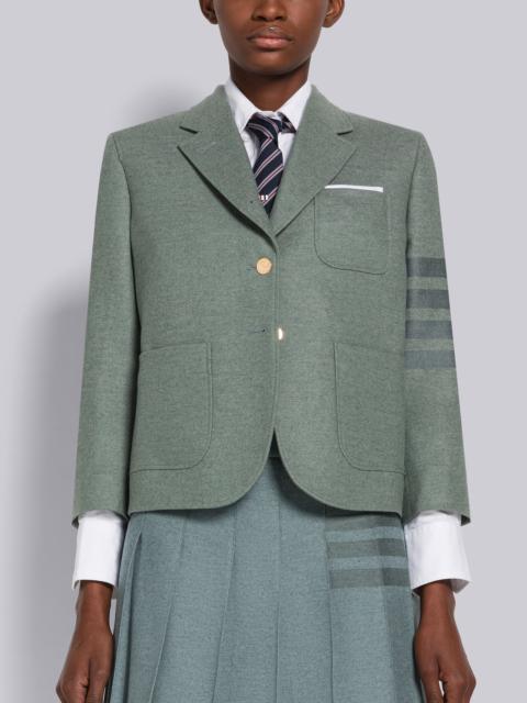 Thom Browne Flannel Cropped 4-Bar Sack Sport Coat