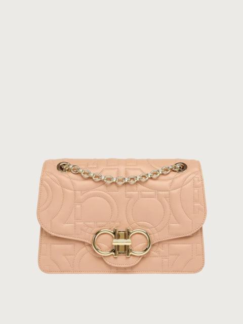 FERRAGAMO QUILTED GANCINI FLAP BAG (L)