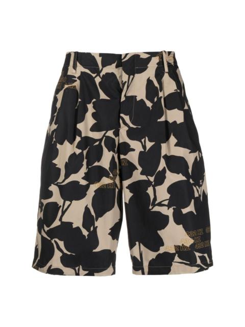 graphic-print high-waist shorts