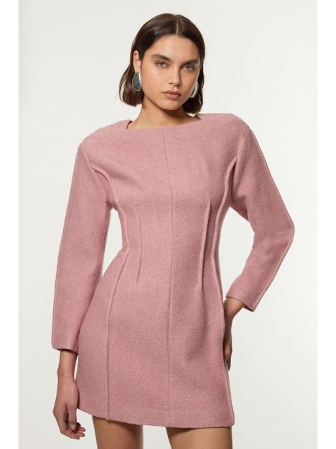 KAREN MILLEN Textured Wool Blend Darted Tailored Mini Dress