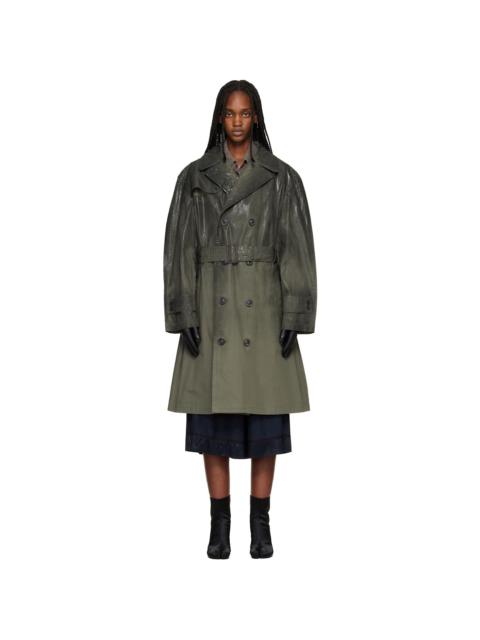 Maison Margiela Khaki Double-Breasted Trench Coat