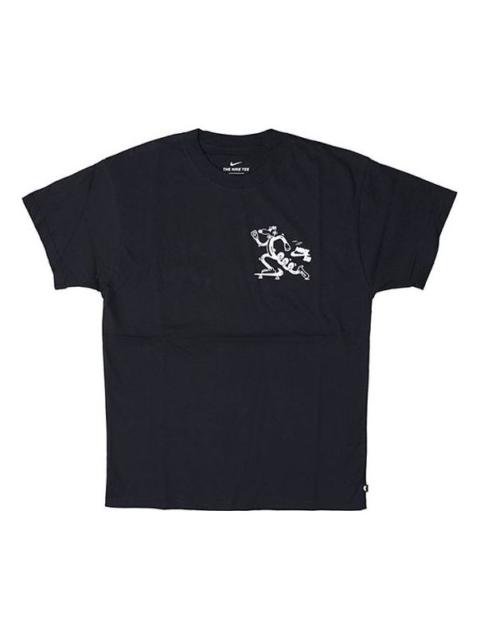 Nike Nike SB Skateboard Funny Pattern Skateboard Short Sleeve Black CW5407-010