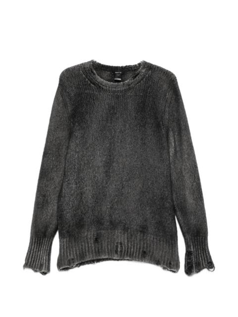 Avant Toi Avant Toi Distressed Spray-effect Sweater