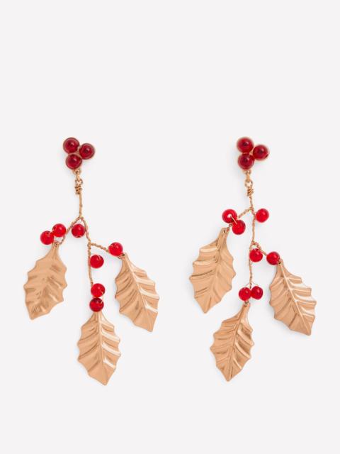 BODEN Festive Metal Earrings-Red
