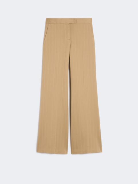 Max Mara OLIATO Pinstripe jacquard jersey trousers - DESERT