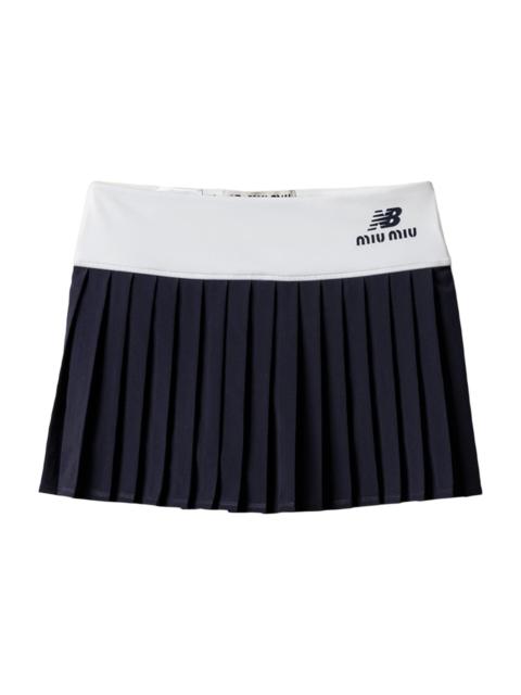 Miu Miu Women's New Balance X with Coco Gauff Stretch Technical Jersey Pleated Miniskirt - White