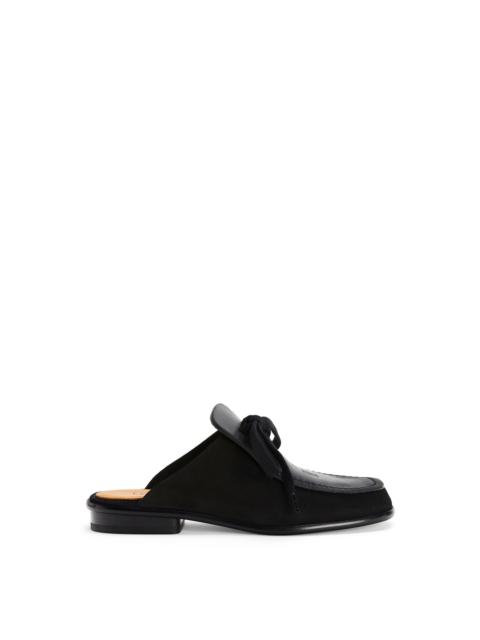 Loewe Lace up mule in suede and calfskin