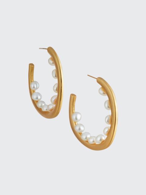 Cult Gaia Multi-Pearl Hoop Earrings