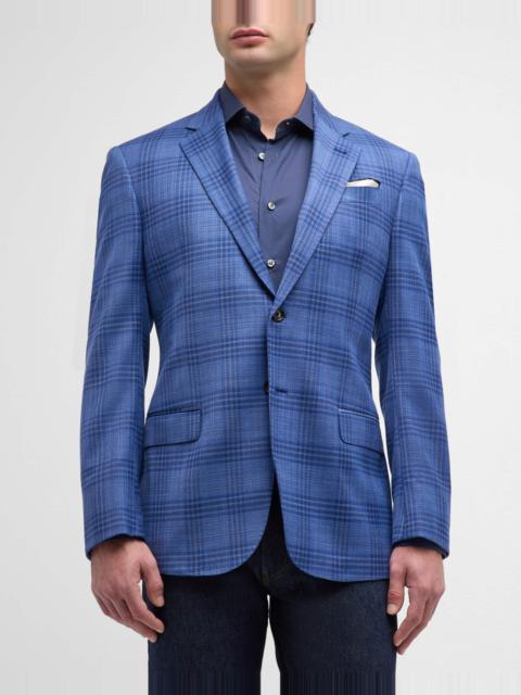 EMPORIO ARMANI Men's Wool Plaid Sport Coat