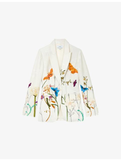 REISS Reiss x New York Botanical Garden Frankie Woven Blazer
