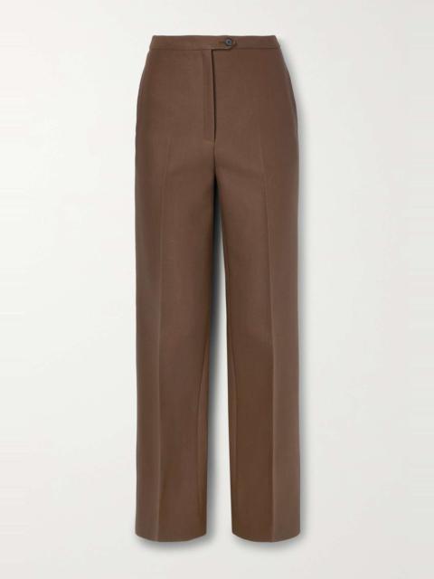 Elia wool and silk-blend twill straight-leg pants
