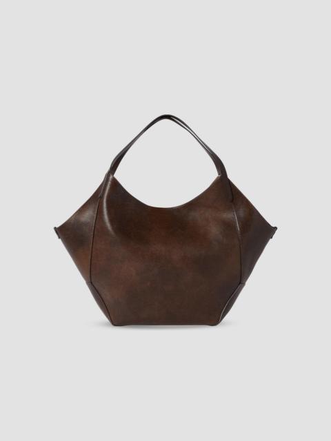 Brunello Cucinelli Women's Reversible Duo Shopper in Lizard-Effect Calfskin - Brown