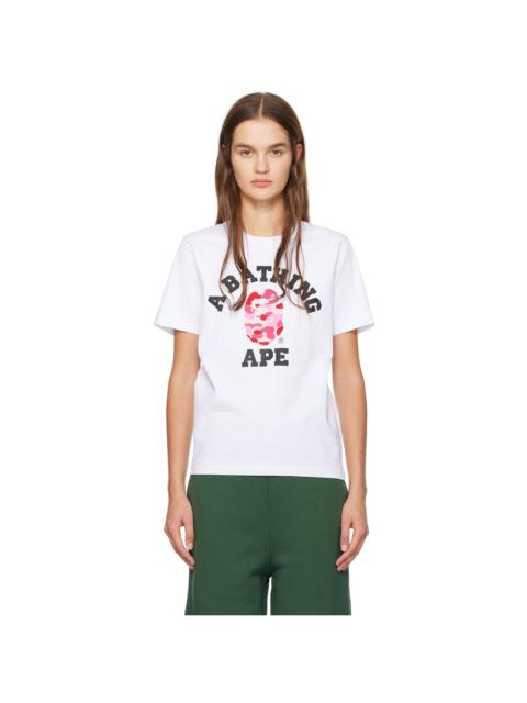 A BATHING APE® White ABC Camo College T-Shirt