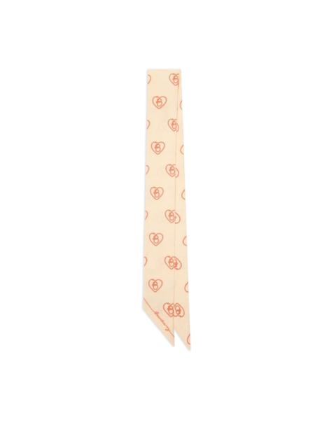Burberry B Heart silk skinny scarf