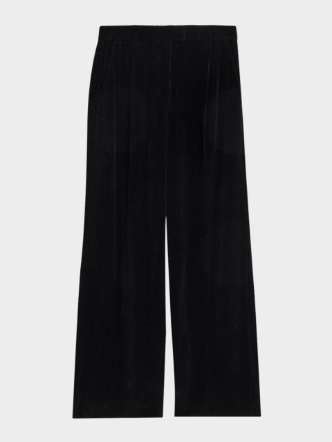 Brunello Cucinelli Sparkling Corduroy Wide-Leg Trousers